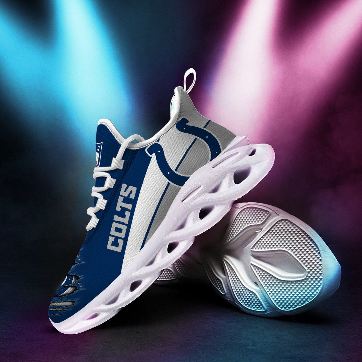 Ideafootwear Indianapolis Colts NFL Max Soul Shoes Sneakers For Men And Women