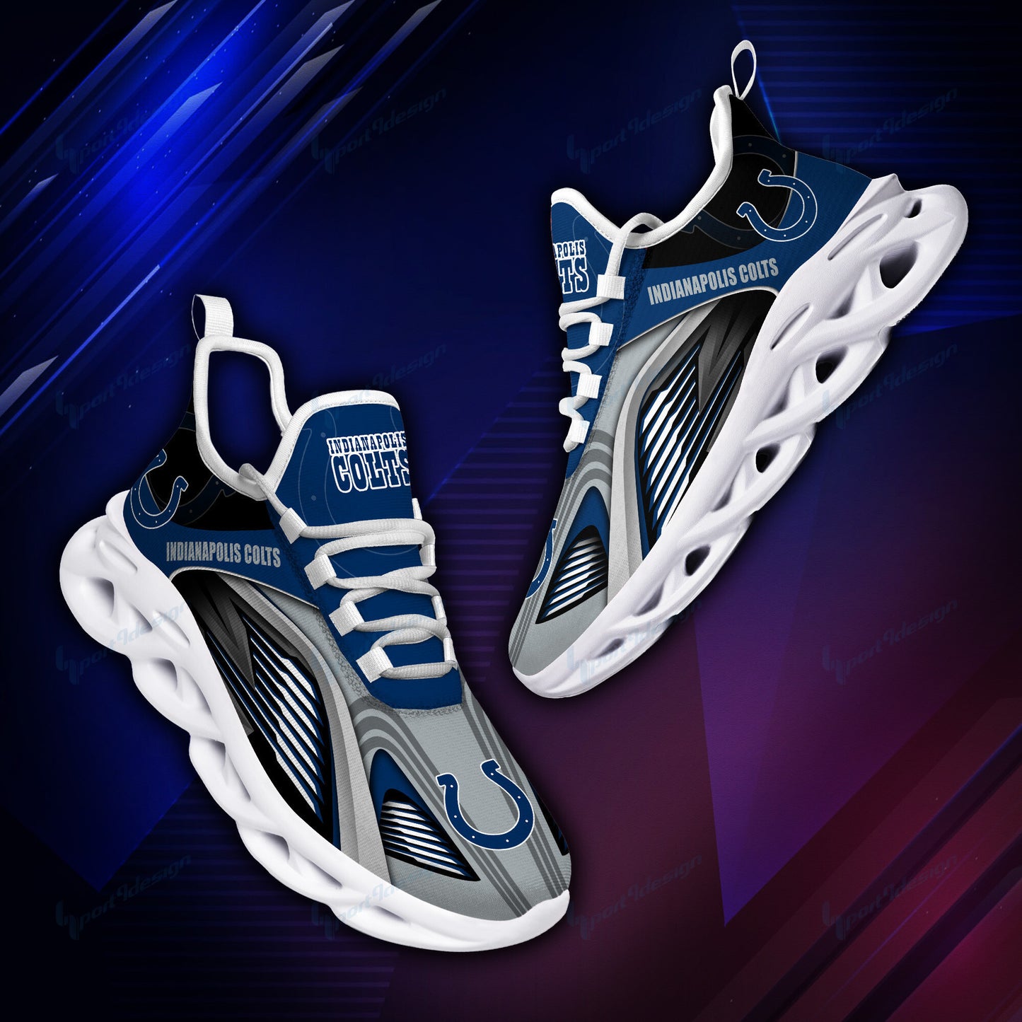 Ideafootwear Indianapolis Colts NFL Max Soul Shoes Sneakers For Men And Women