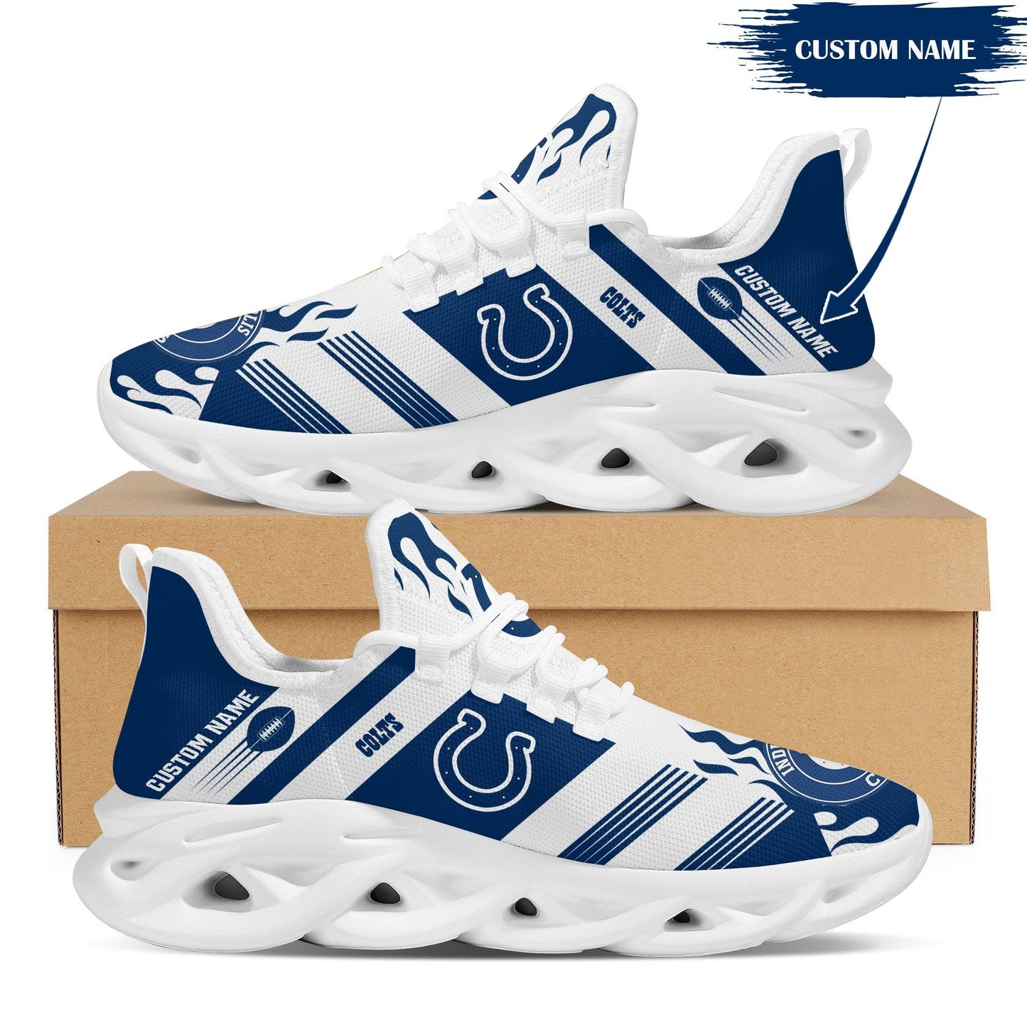 Ideafootwear Indianapolis Colts NFL Max Soul Shoes Sneakers For Men And Women