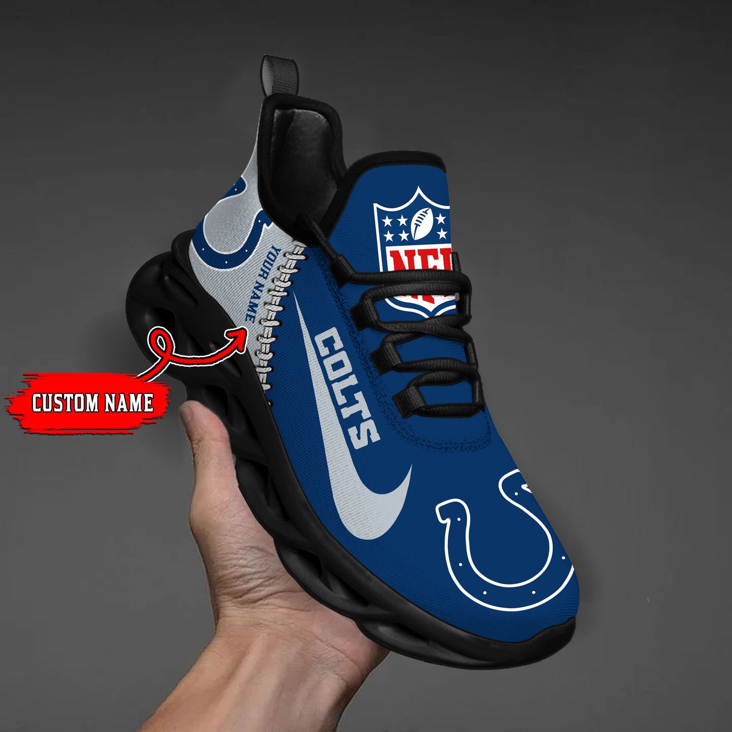 Ideafootwear Indianapolis Colts NFL Max Soul Shoes Sneakers For Men And Women