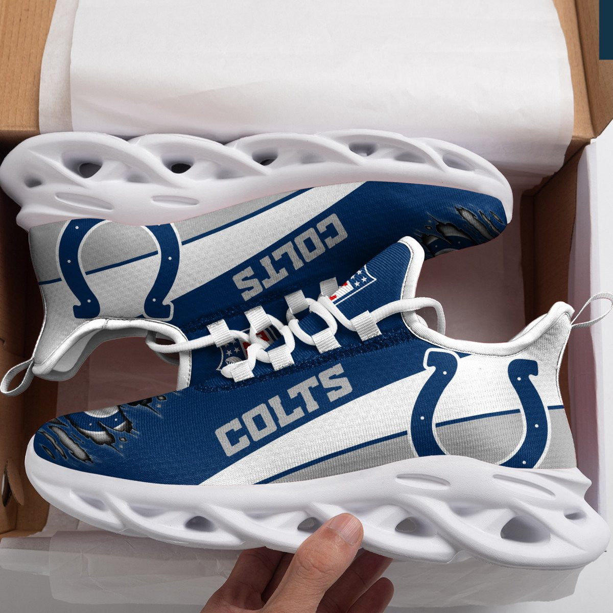 Ideafootwear Indianapolis Colts NFL Max Soul Shoes Sneakers For Men And Women