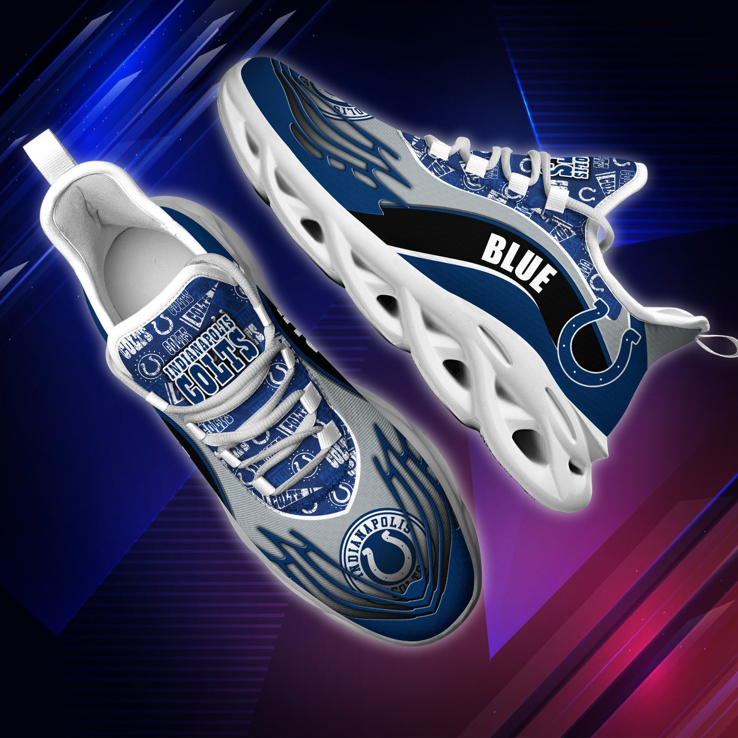 Ideafootwear Indianapolis Colts NFL Max Soul Shoes Sneakers For Men And Women