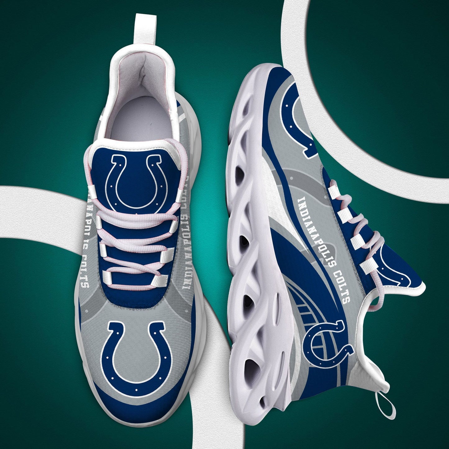 Ideafootwear Indianapolis Colts NFL Max Soul Shoes Sneakers For Men And Women