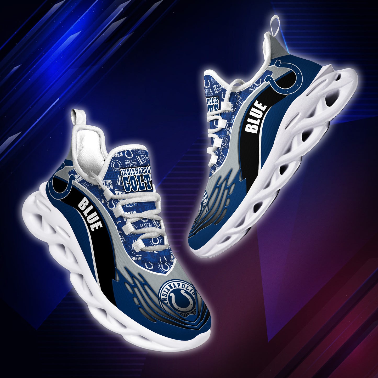 Ideafootwear Indianapolis Colts NFL Max Soul Shoes Sneakers For Men And Women