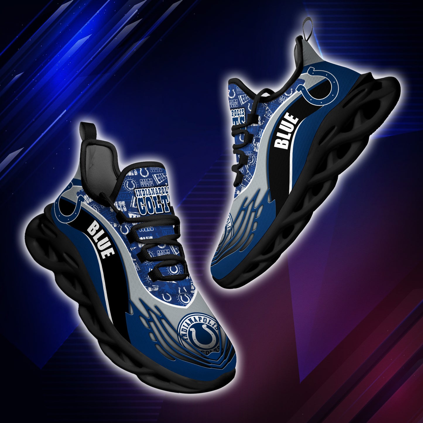 Ideafootwear Indianapolis Colts NFL Max Soul Shoes Sneakers For Men And Women