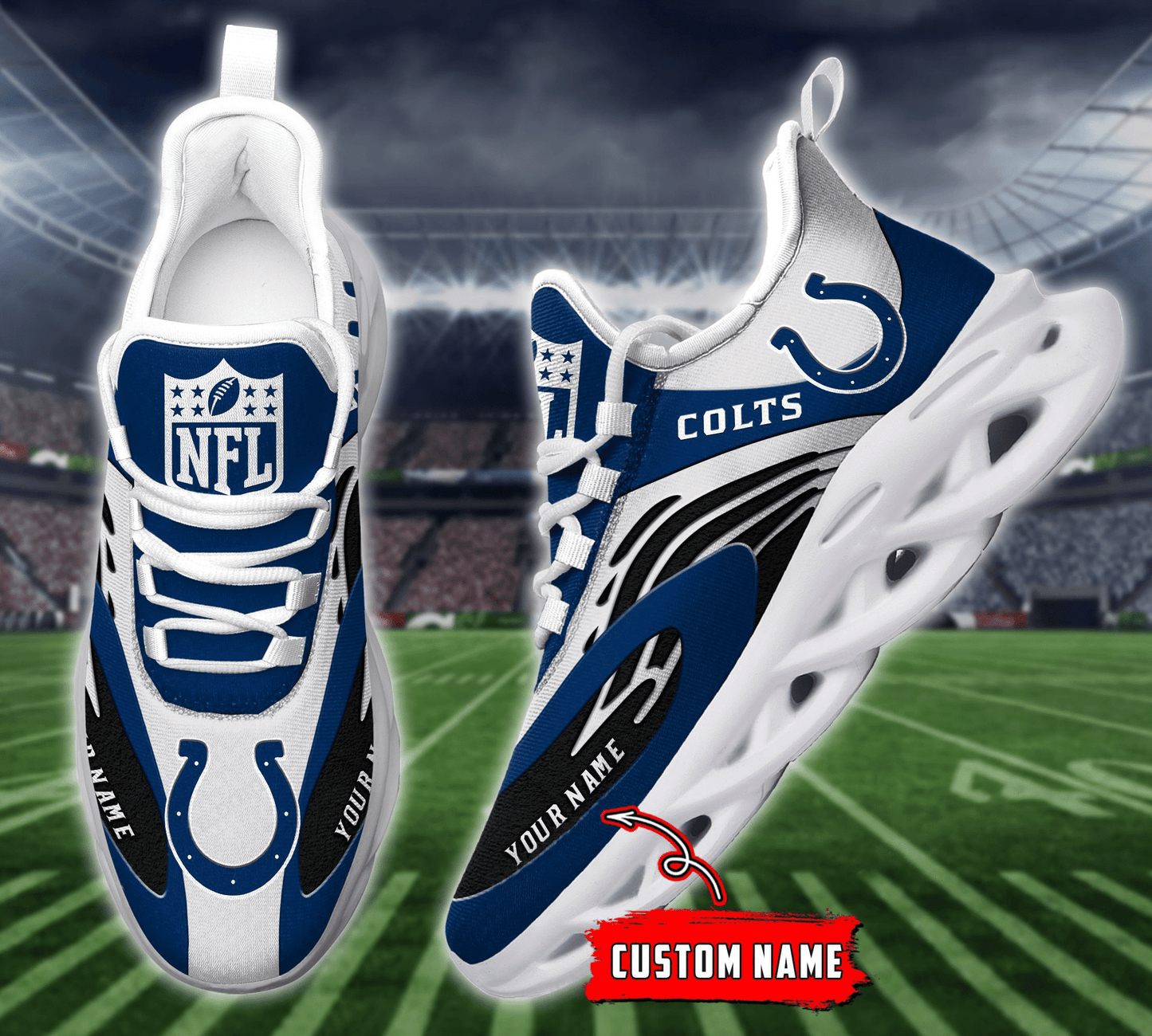 Ideafootwear Indianapolis Colts NFL Max Soul Shoes Sneakers For Men And Women