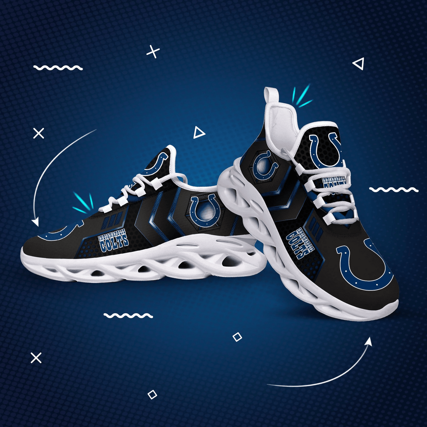 Ideafootwear Indianapolis Colts NFL Max Soul Shoes Sneakers For Men And Women