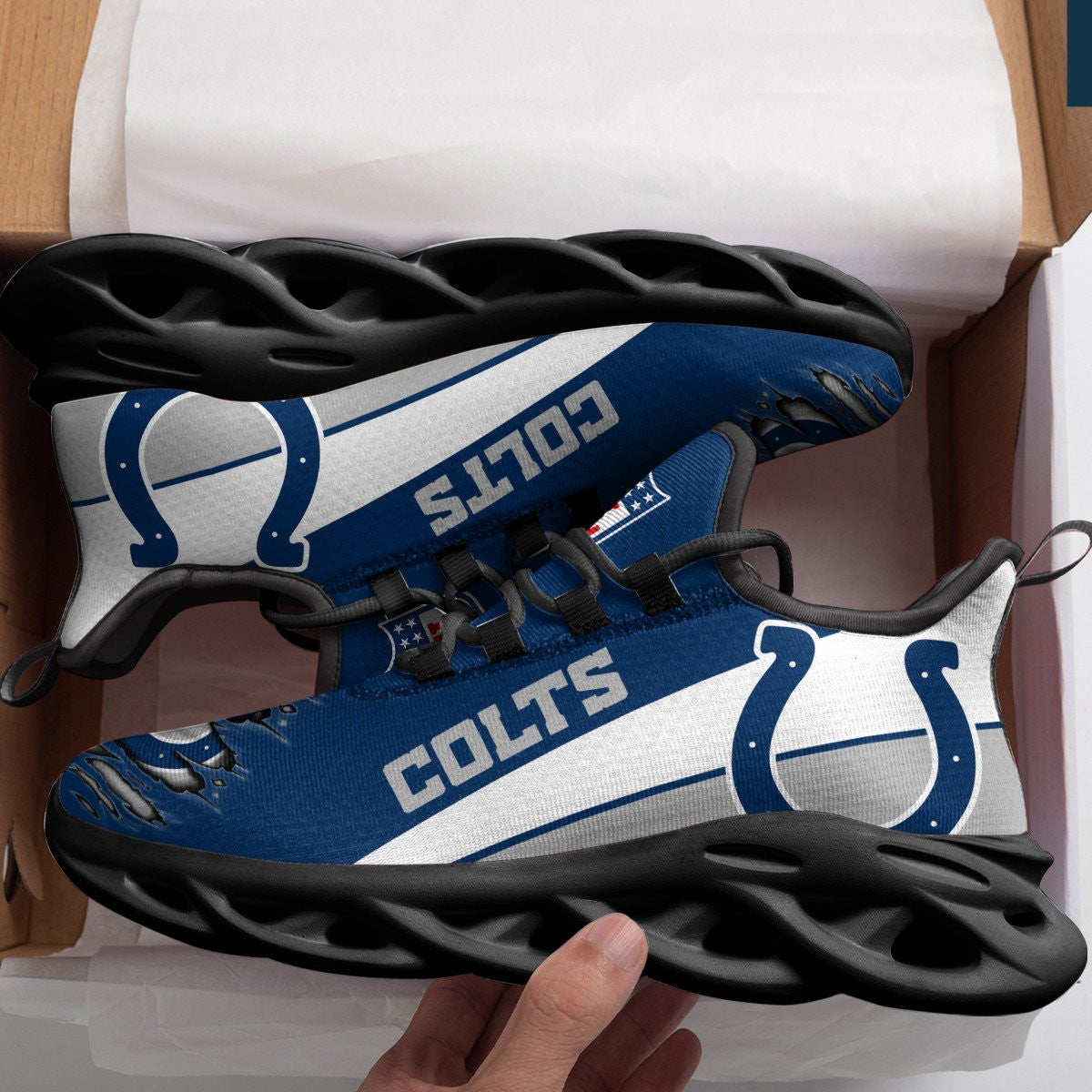 Ideafootwear Indianapolis Colts NFL Max Soul Shoes Sneakers For Men And Women