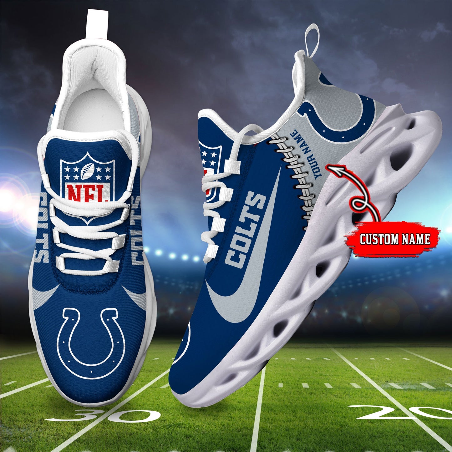 Ideafootwear Indianapolis Colts NFL Max Soul Shoes Sneakers For Men And Women