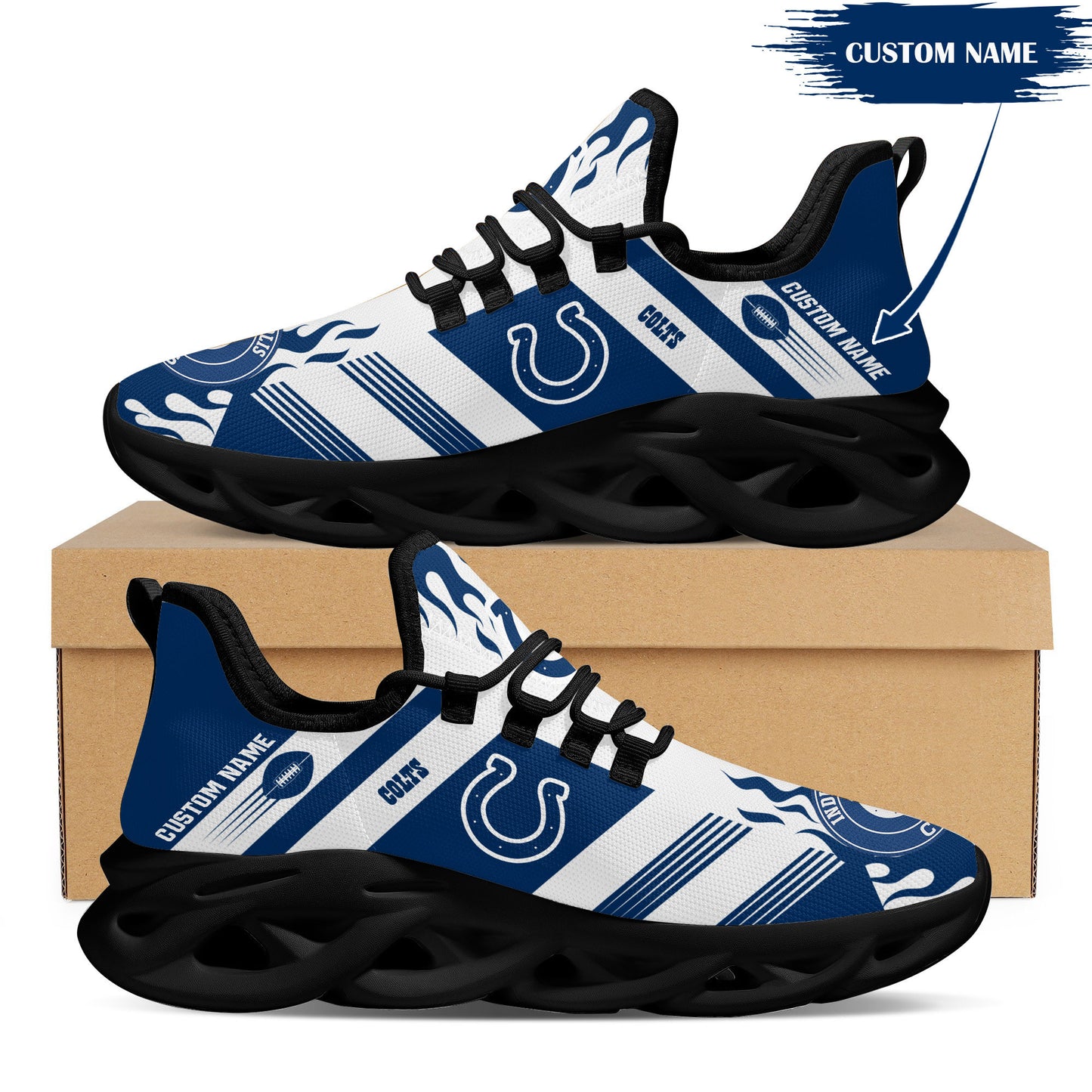 Ideafootwear Indianapolis Colts NFL Max Soul Shoes Sneakers For Men And Women