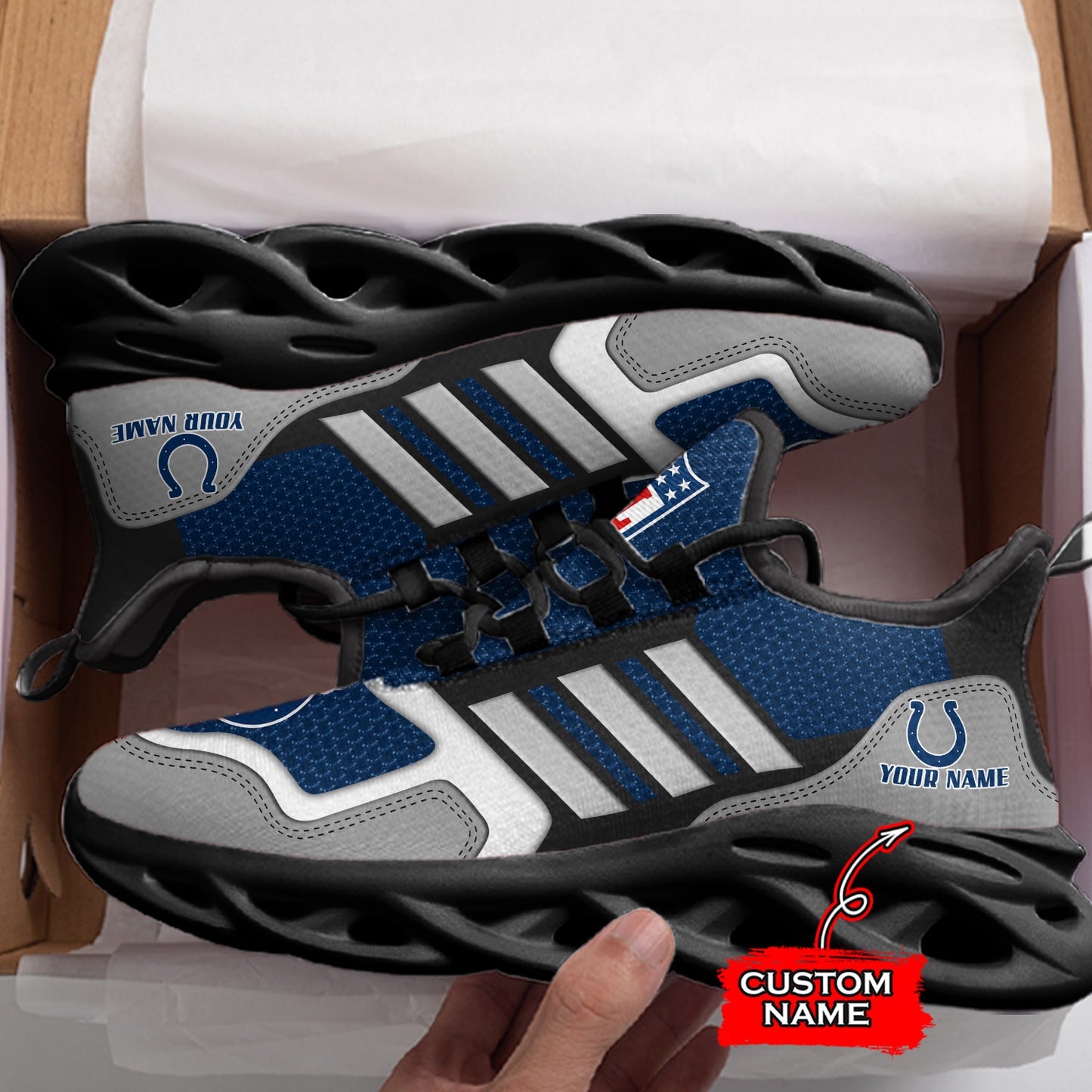 Ideafootwear Indianapolis Colts NFL Max Soul Shoes Sneakers For Men And Women