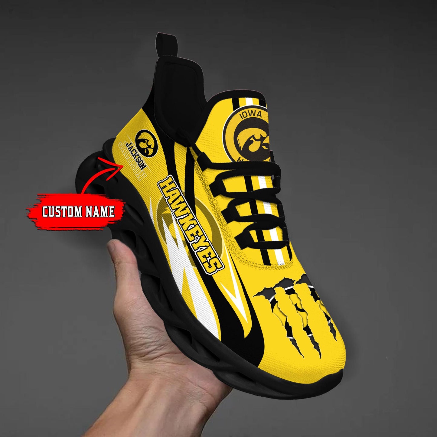 Ideafootwear Iowa Hawkeyes Max Soul Shoes Sneakers For Men And Women