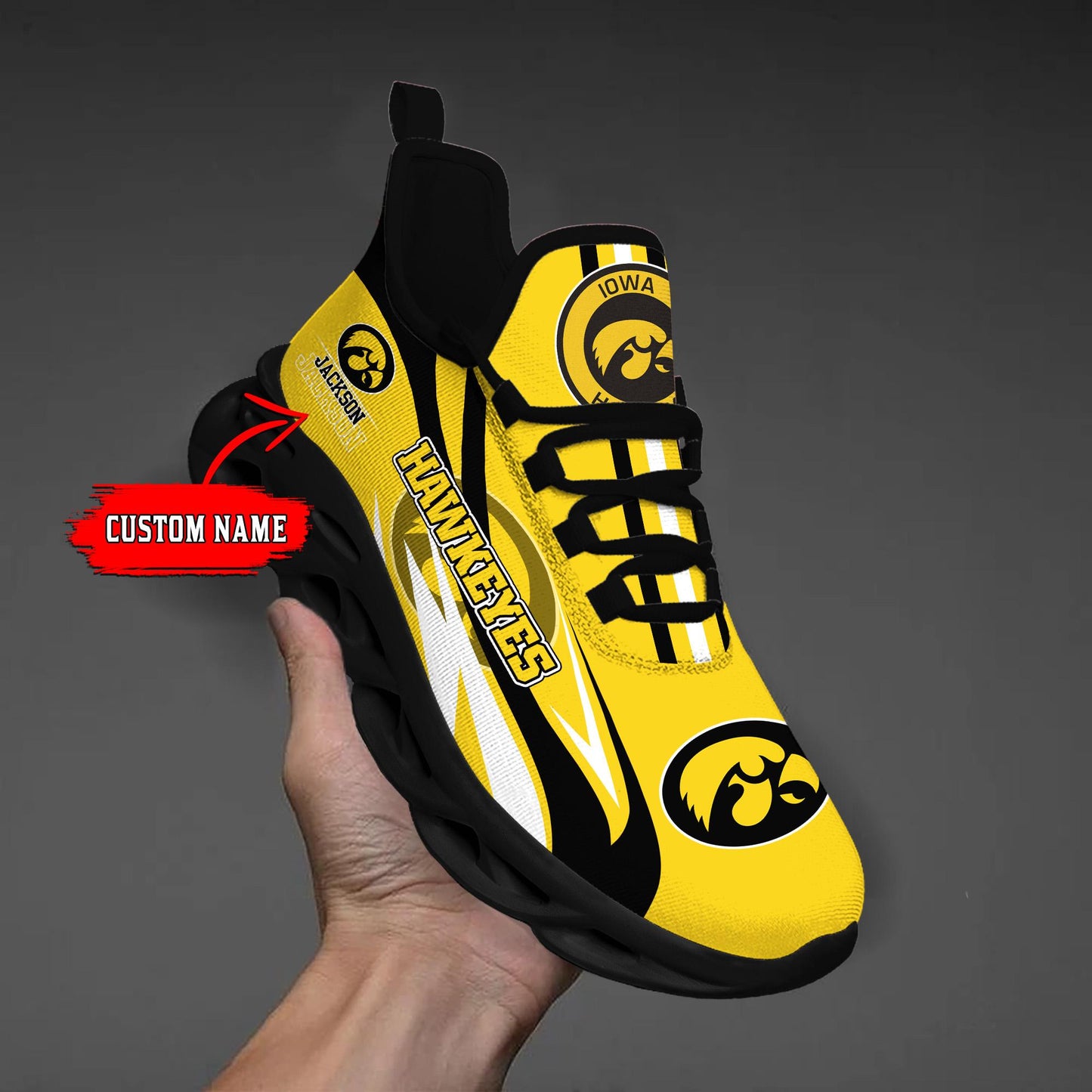 Ideafootwear Iowa Hawkeyes Max Soul Shoes Sneakers For Men And Women