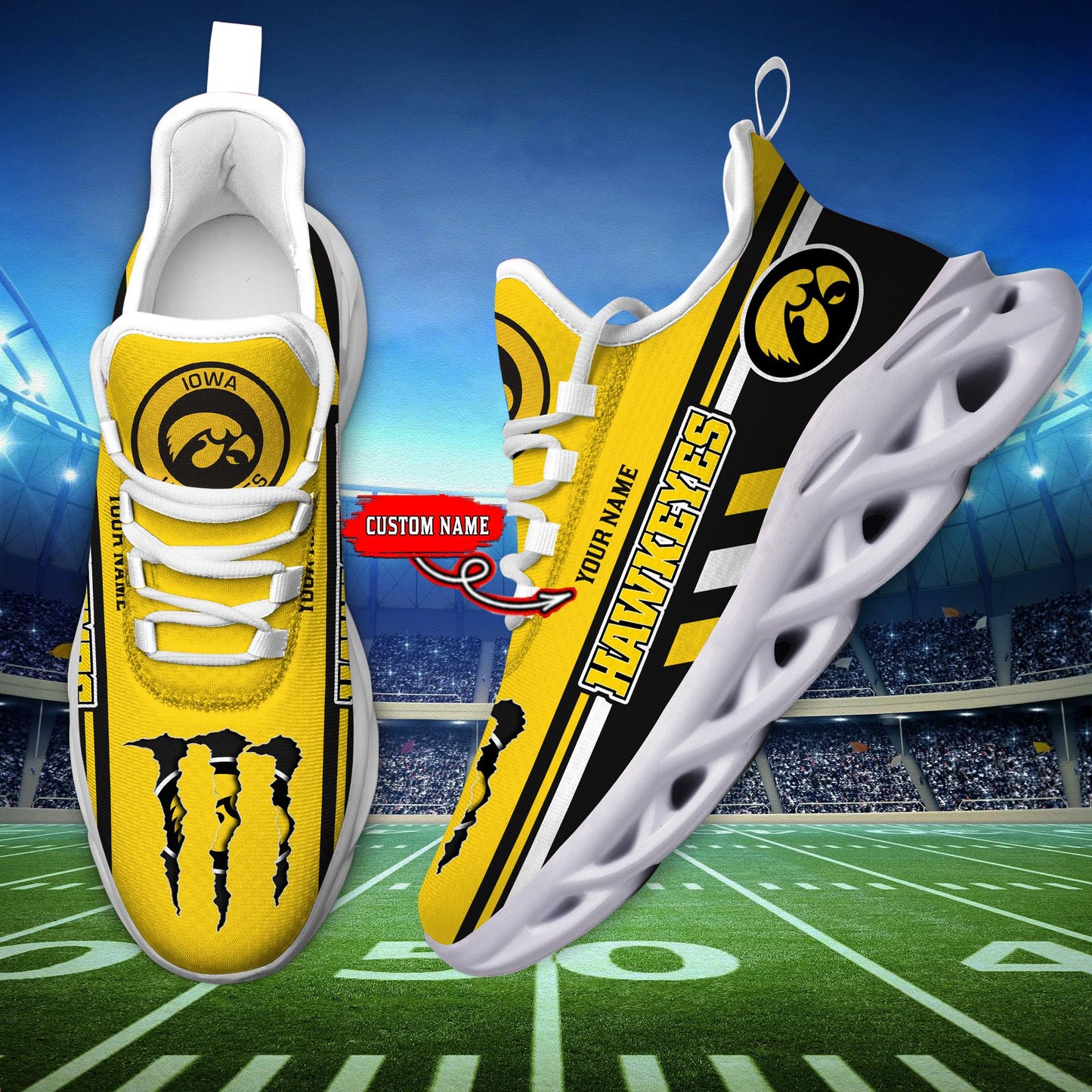 Ideafootwear Iowa Hawkeyes Max Soul Shoes Sneakers For Men And Women