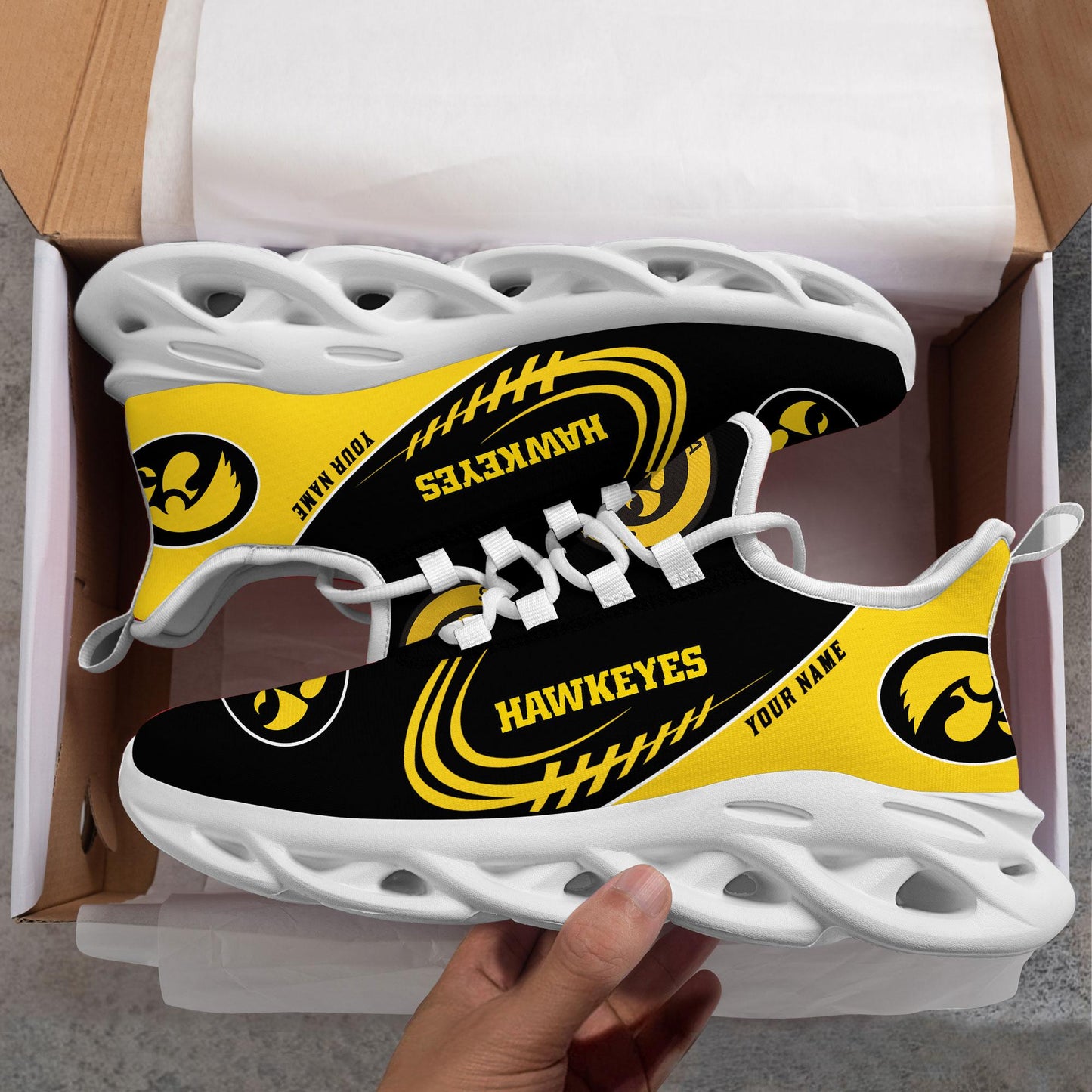 Ideafootwear Iowa Hawkeyes Max Soul Shoes Sneakers For Men And Women
