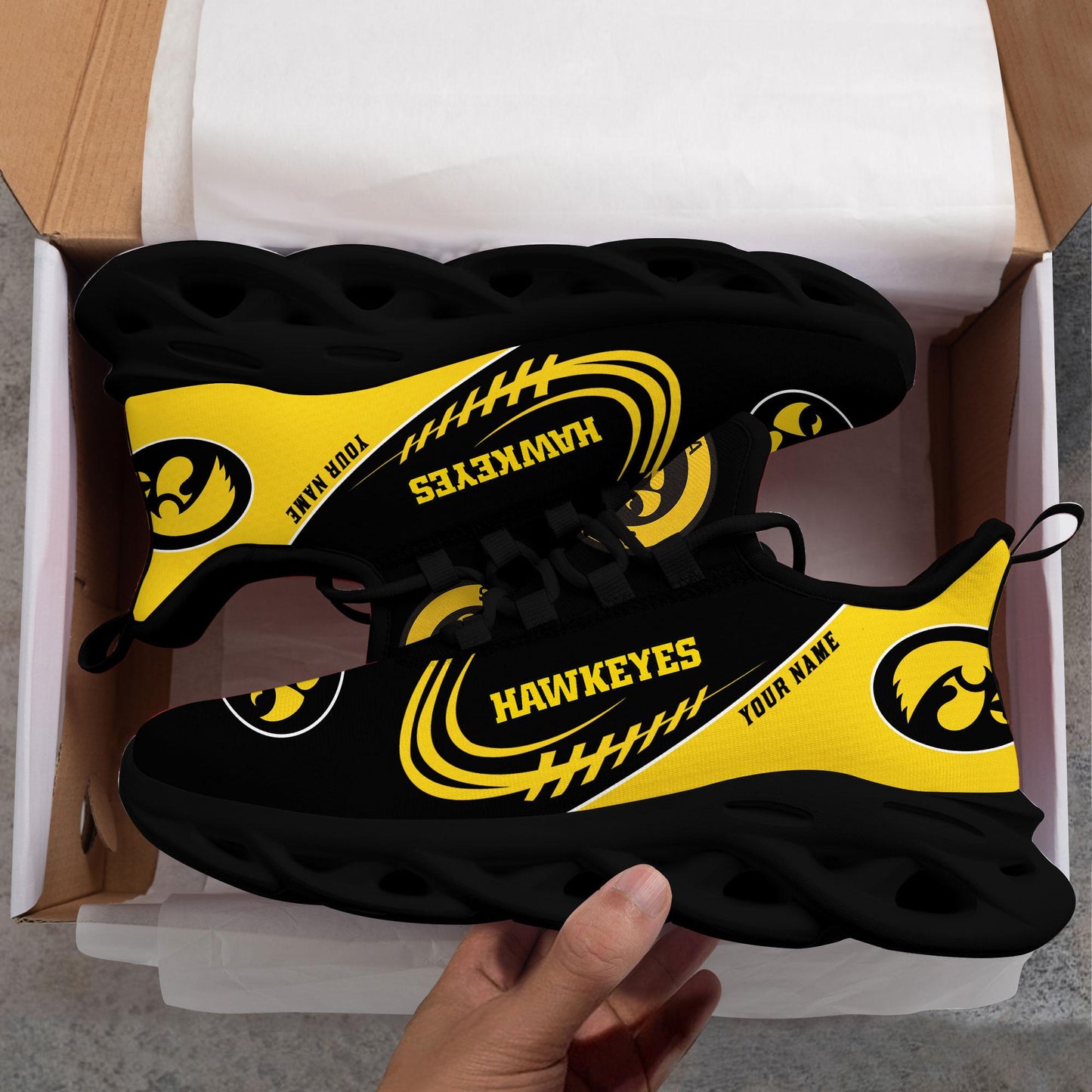 Ideafootwear Iowa Hawkeyes Max Soul Shoes Sneakers For Men And Women
