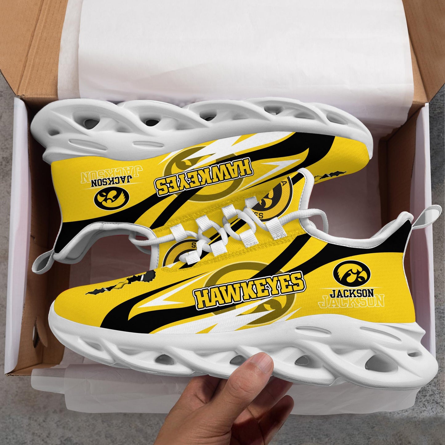 Ideafootwear Iowa Hawkeyes Max Soul Shoes Sneakers For Men And Women