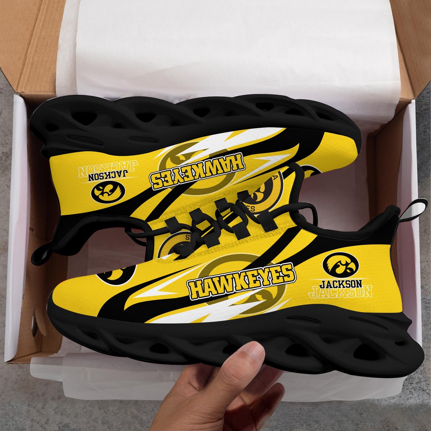 Ideafootwear Iowa Hawkeyes Max Soul Shoes Sneakers For Men And Women