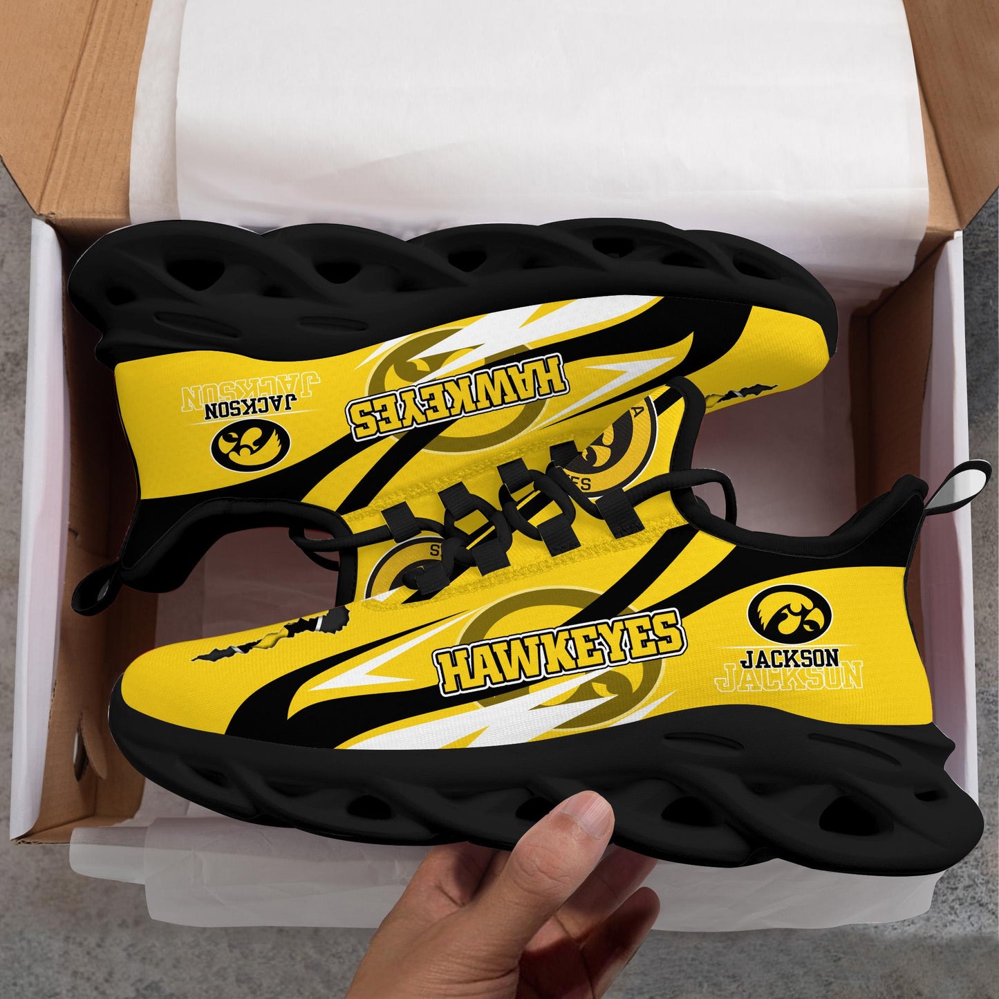 Ideafootwear Iowa Hawkeyes Max Soul Shoes Sneakers For Men And Women