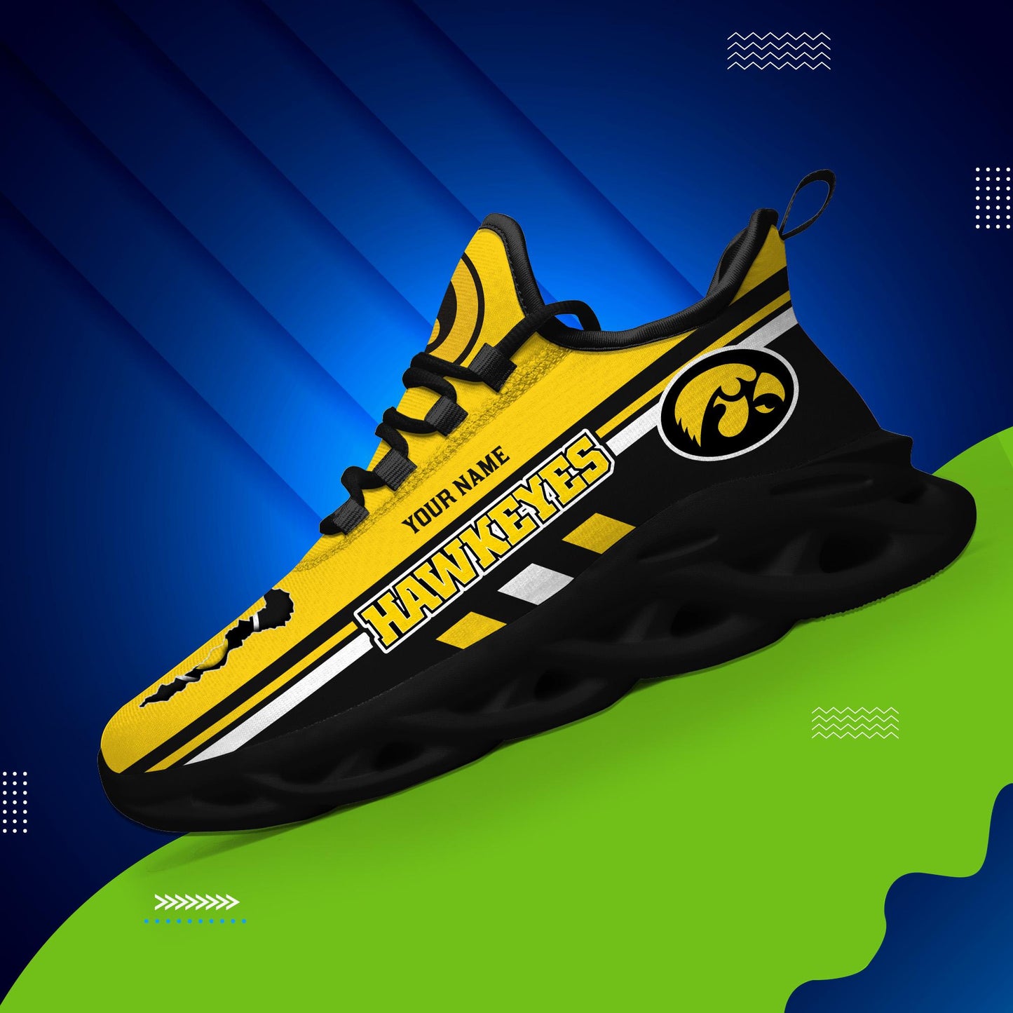 Ideafootwear Iowa Hawkeyes Max Soul Shoes Sneakers For Men And Women