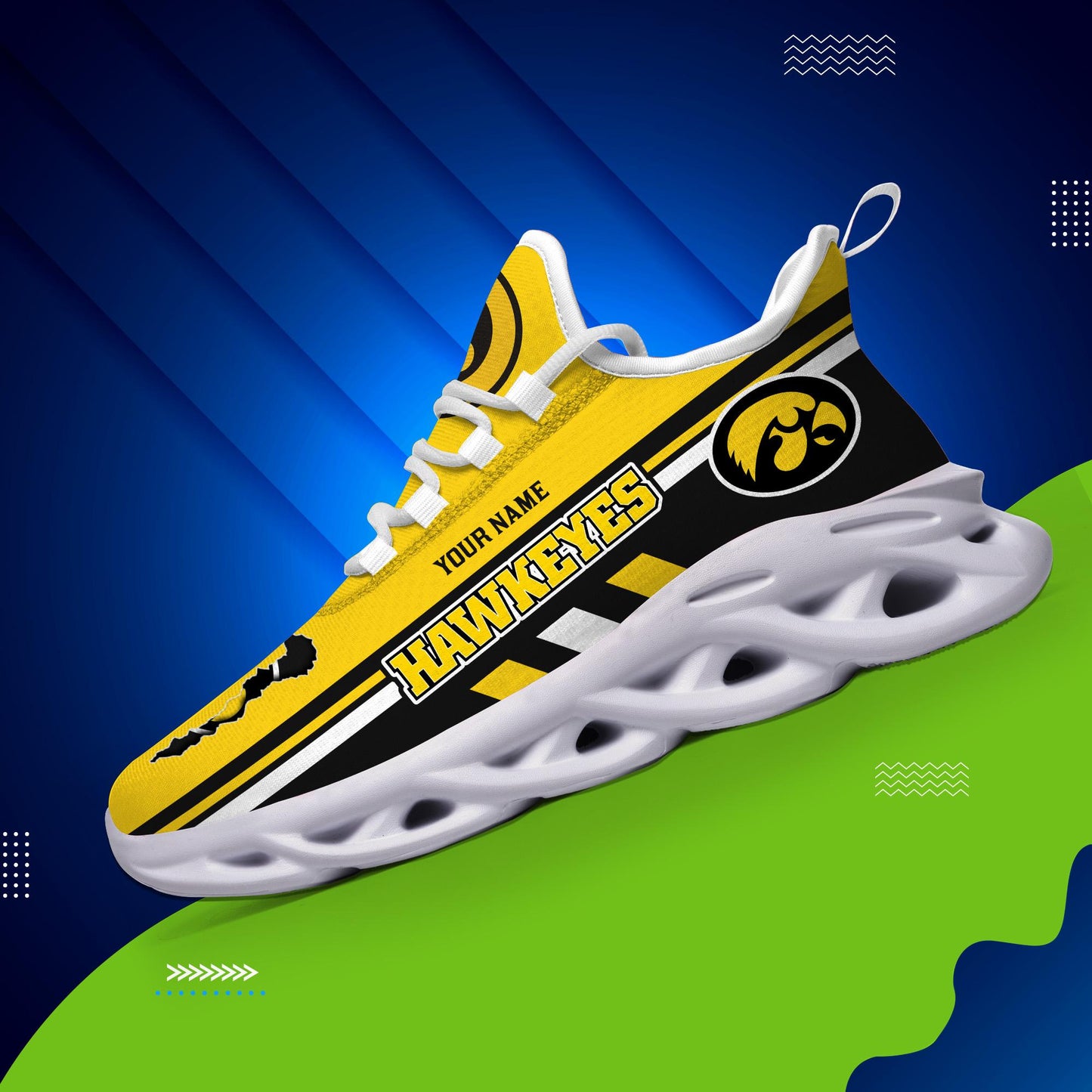 Ideafootwear Iowa Hawkeyes Max Soul Shoes Sneakers For Men And Women