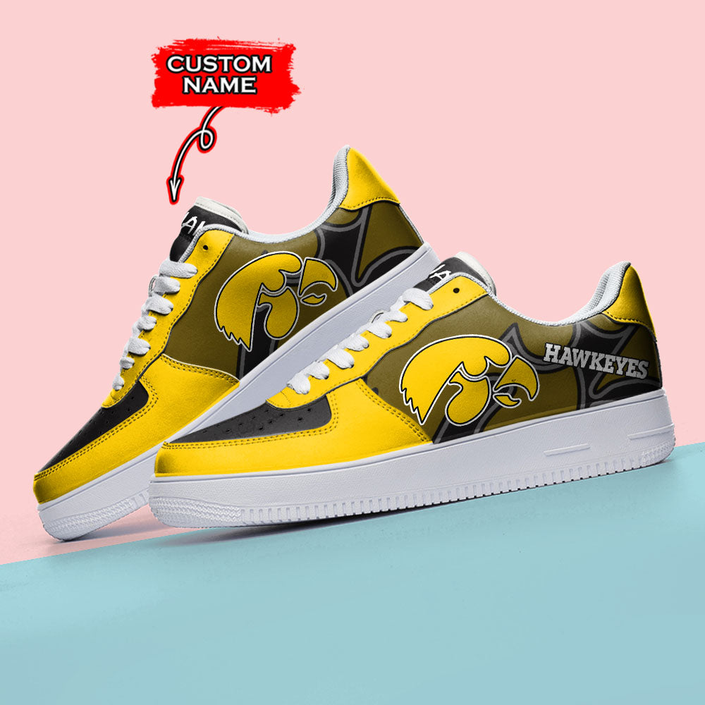 Ideafootwear Iowa Hawkeyes NCAA Air Low-Top Sneakers Shoes For Men And Women