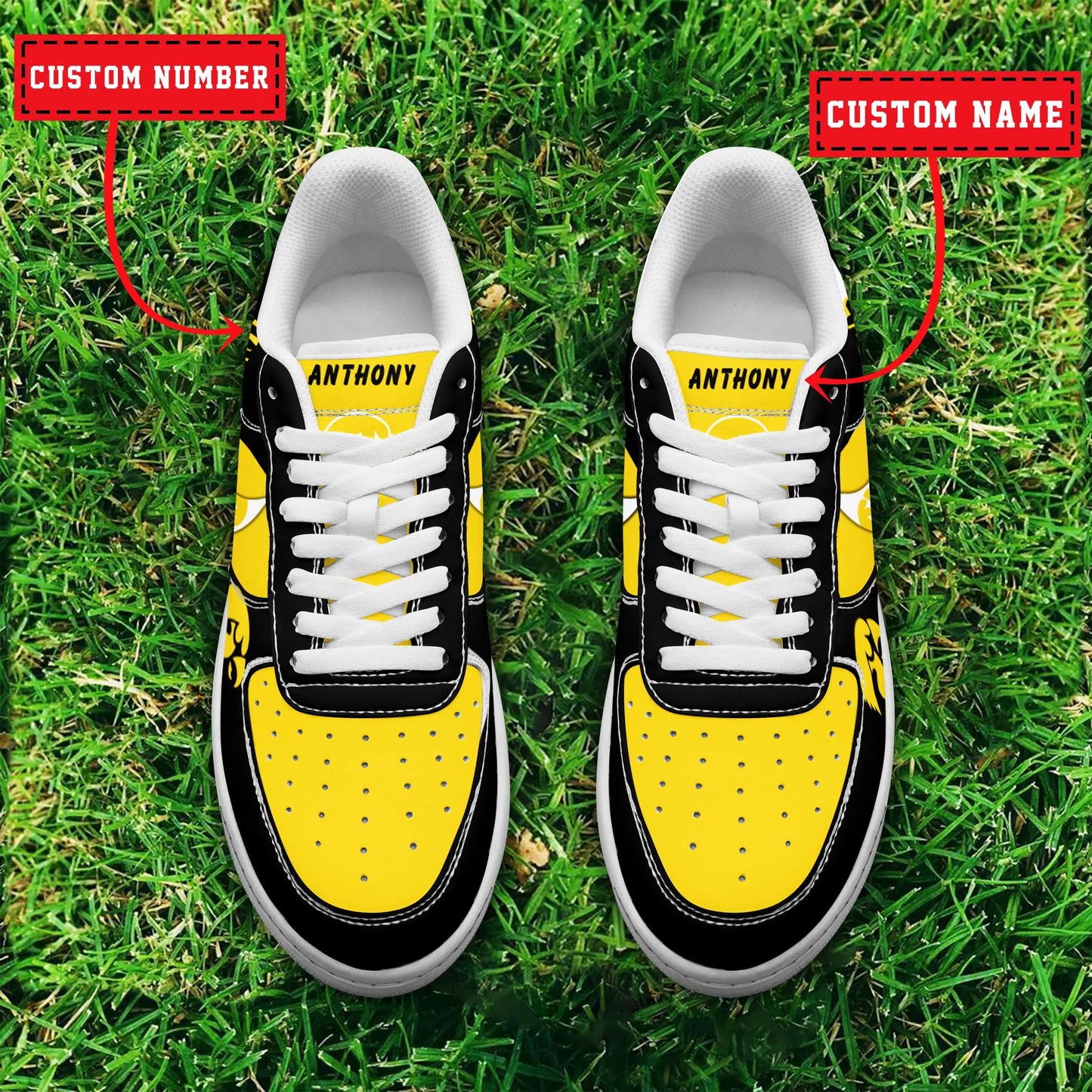 Ideafootwear Iowa Hawkeyes NCAA Air Low-Top Sneakers Shoes For Men And Women