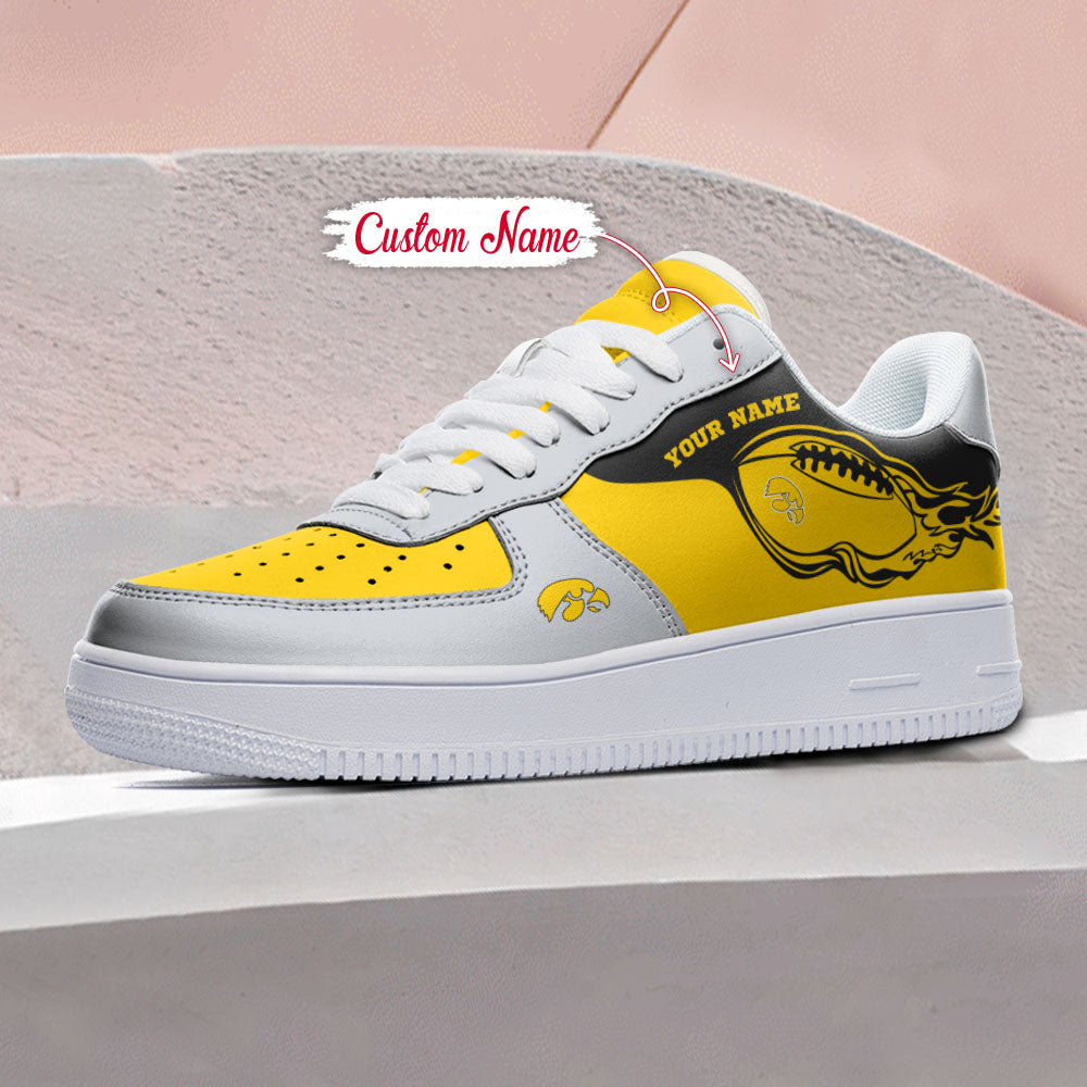 Ideafootwear Iowa Hawkeyes NCAA Air Low-Top Sneakers Shoes For Men And Women