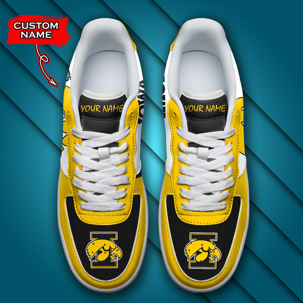 Ideafootwear Iowa Hawkeyes NCAA Air Low-Top Sneakers Shoes For Men And Women