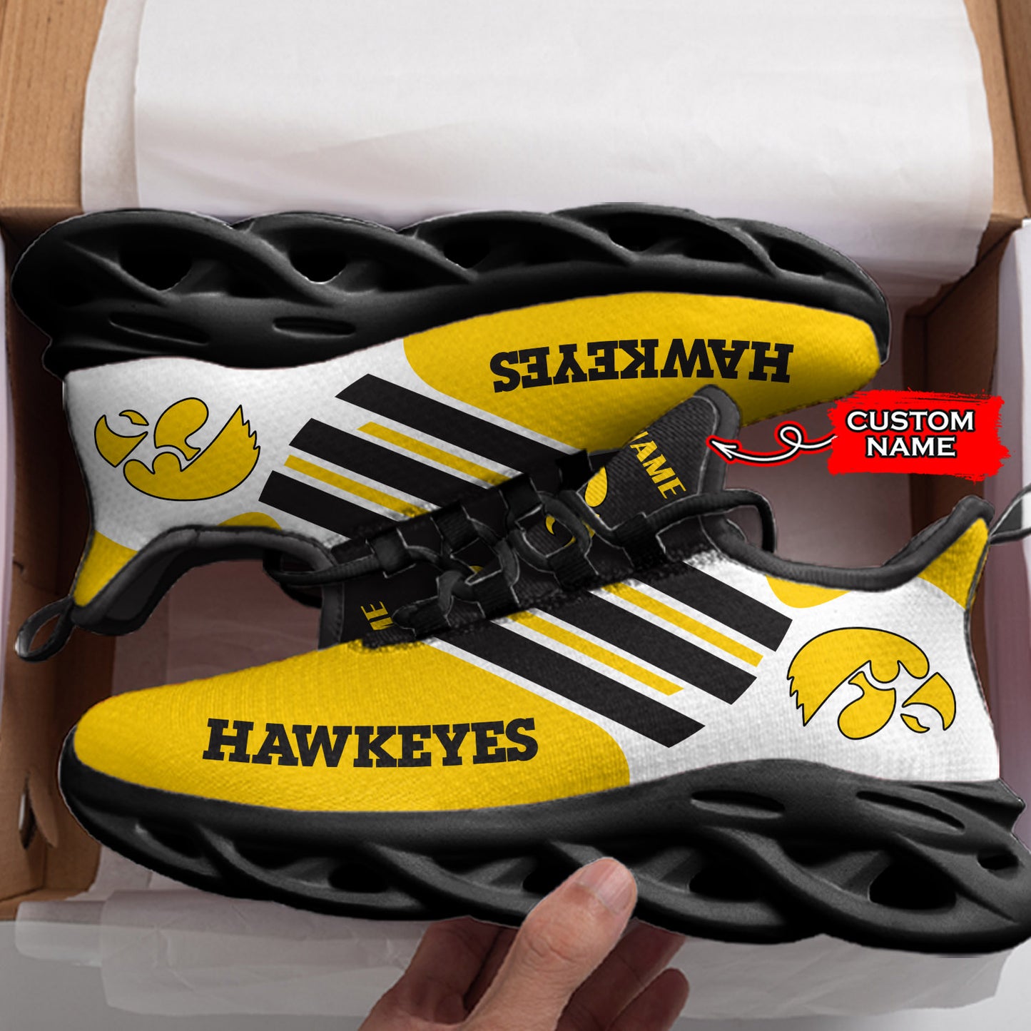 Ideafootwear Iowa Hawkeyes NCAA Max Soul Shoes Sneakers For Men And Women
