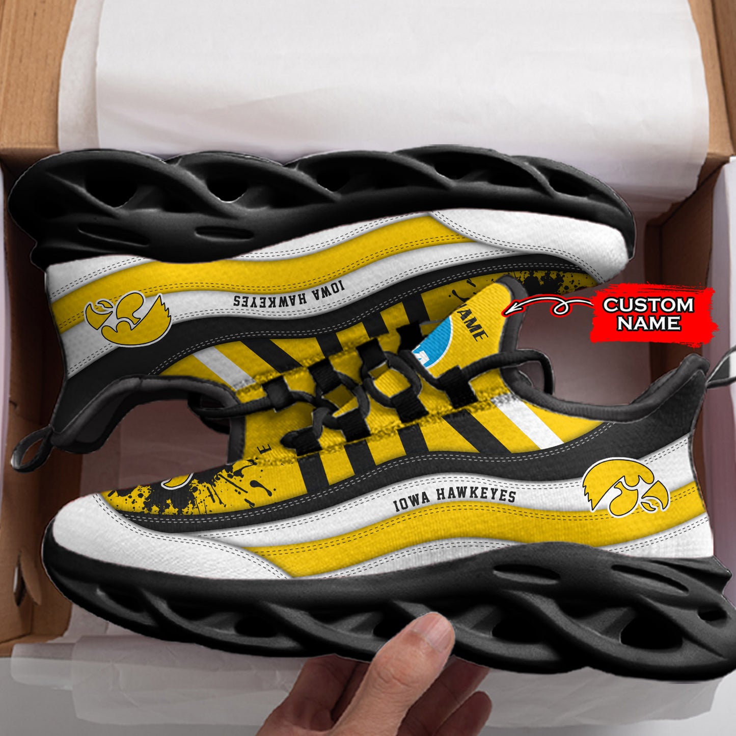 Ideafootwear Iowa Hawkeyes NCAA Max Soul Shoes Sneakers For Men And Women