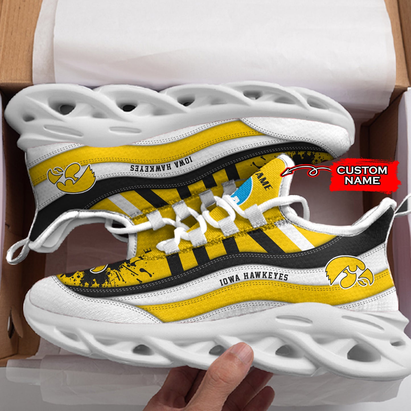 Ideafootwear Iowa Hawkeyes NCAA Max Soul Shoes Sneakers For Men And Women