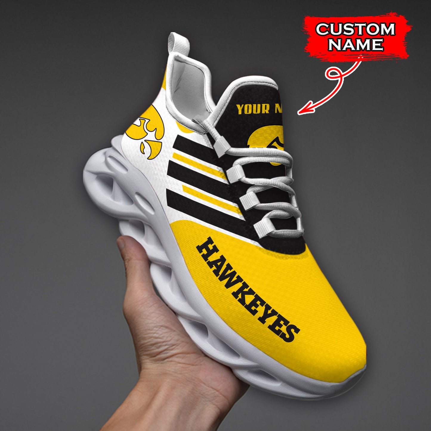 Ideafootwear Iowa Hawkeyes NCAA Max Soul Shoes Sneakers For Men And Women