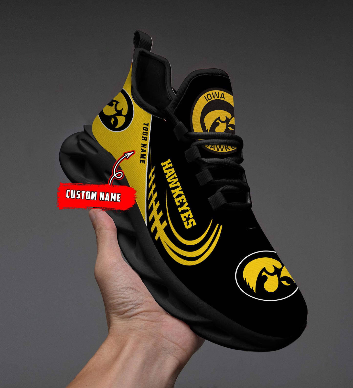 Ideafootwear Iowa Hawkeyes NCAA Max Soul Shoes Sneakers For Men And Women