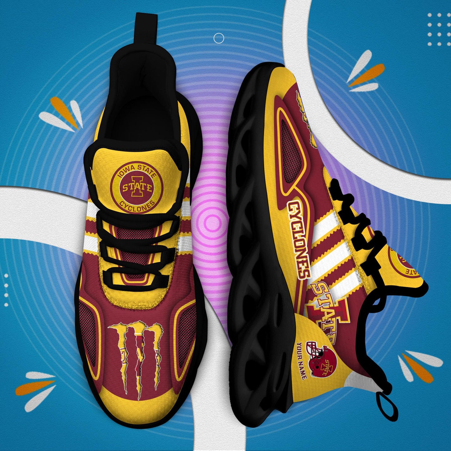 Ideafootwear Iowa State Cyclones Max Soul Shoes Sneakers For Men And Women
