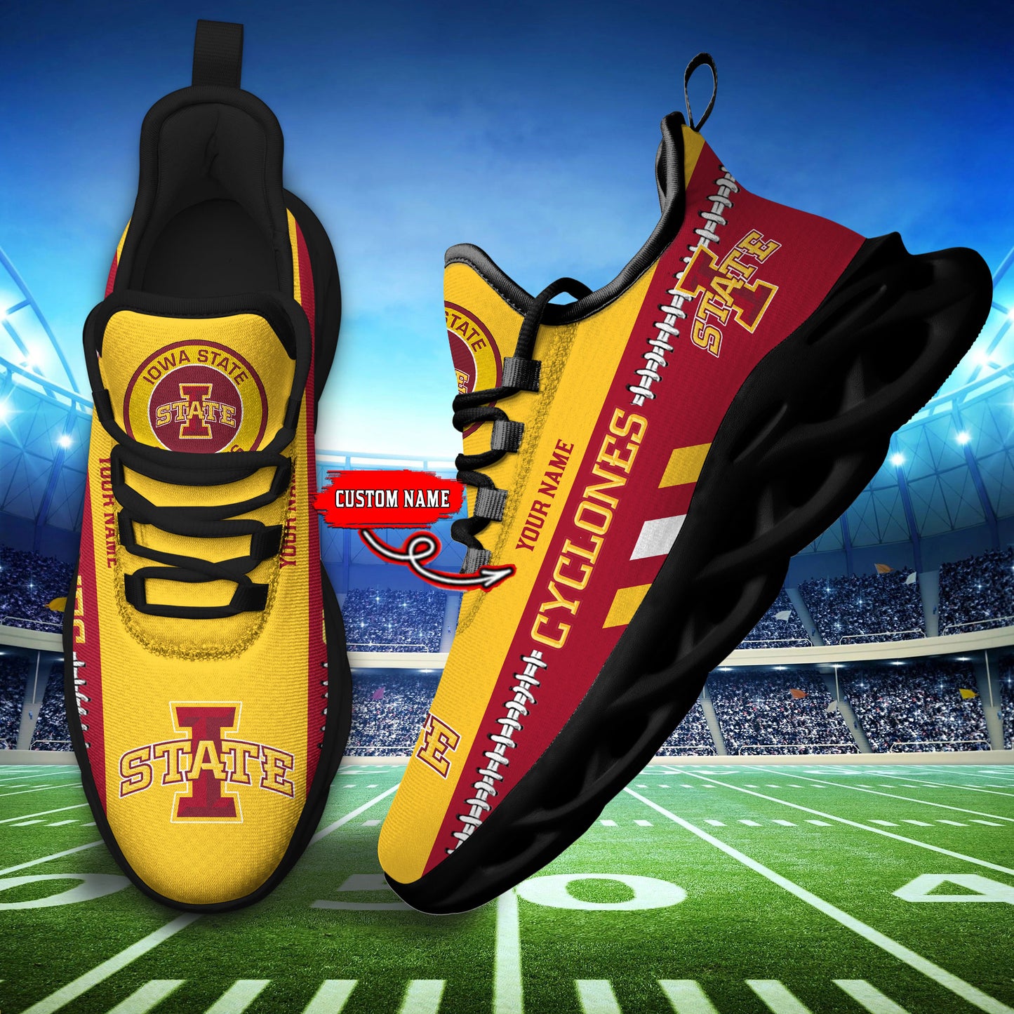 Ideafootwear Iowa State Cyclones Max Soul Shoes Sneakers For Men And Women