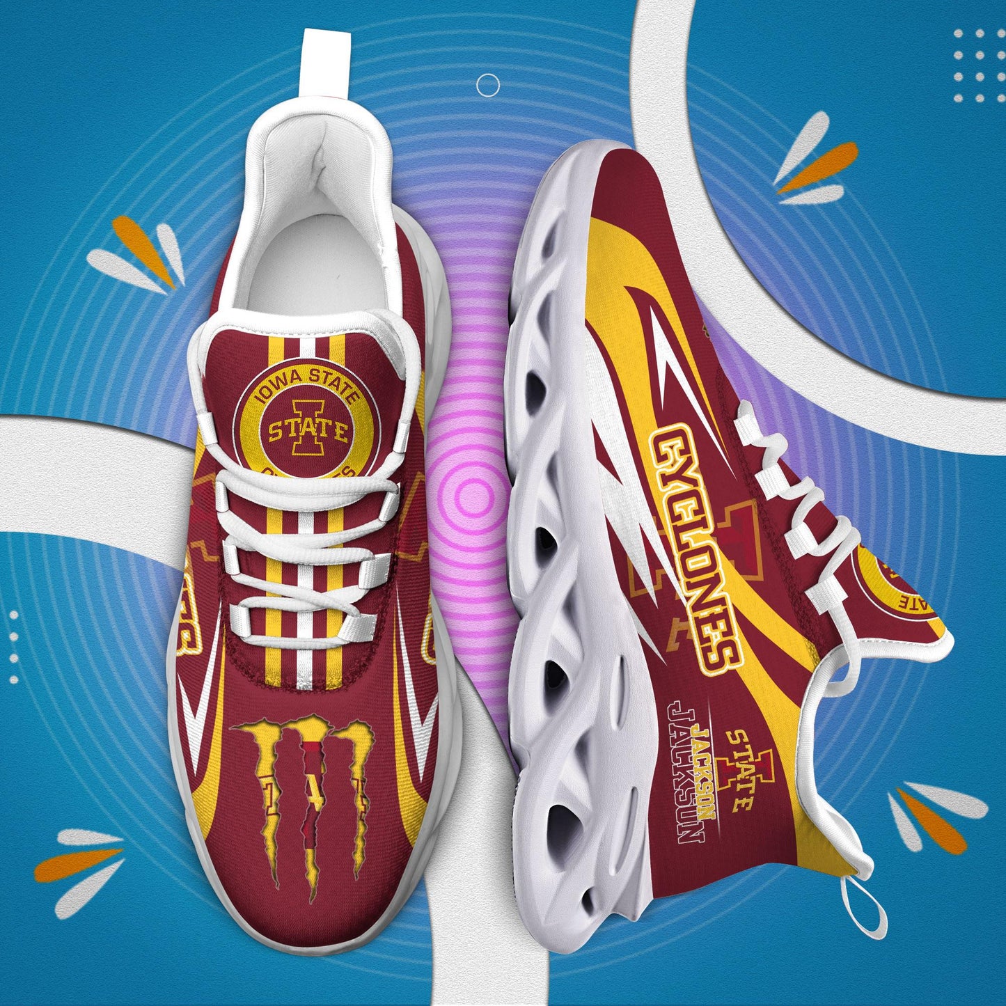 Ideafootwear Iowa State Cyclones Max Soul Shoes Sneakers For Men And Women