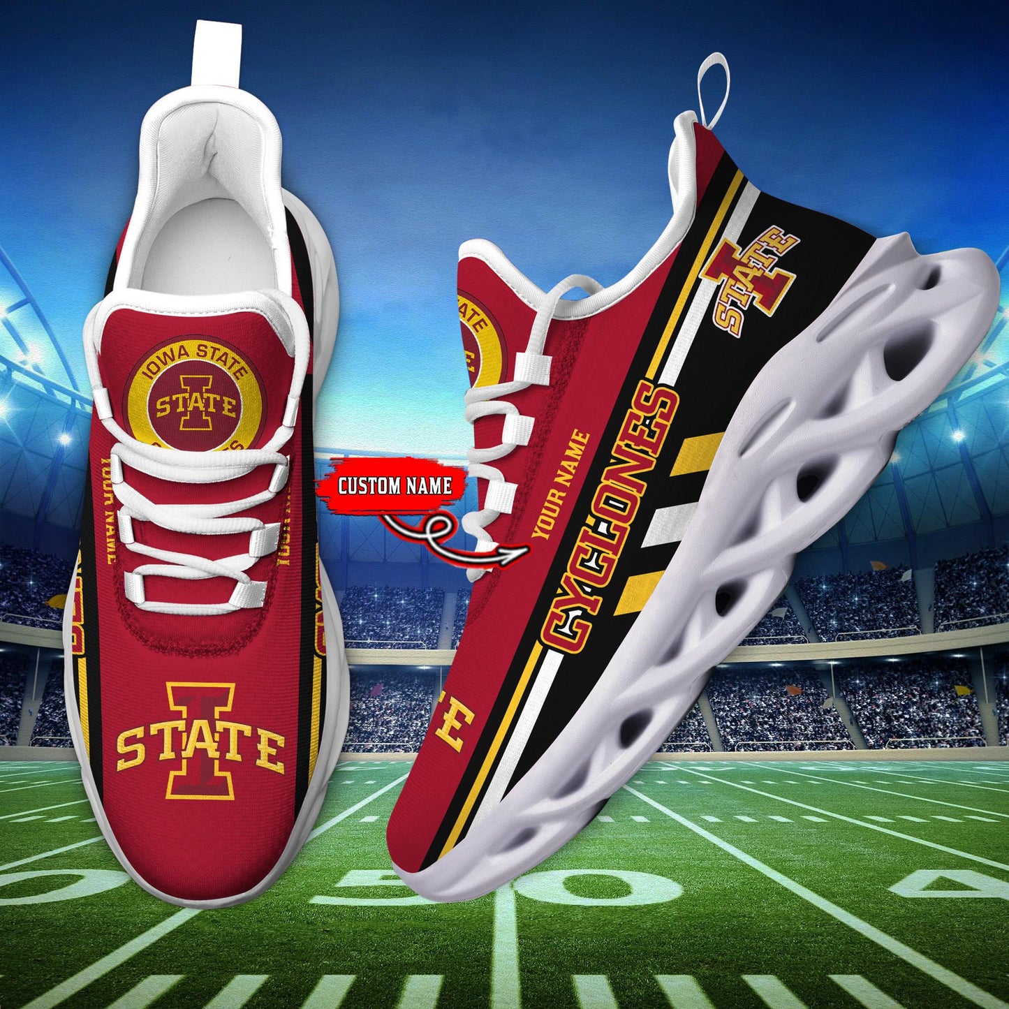 Ideafootwear Iowa State Cyclones Max Soul Shoes Sneakers For Men And Women