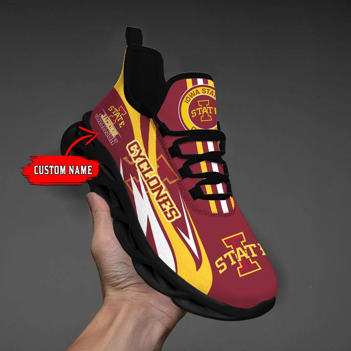 Ideafootwear Iowa State Cyclones Max Soul Shoes Sneakers For Men And Women