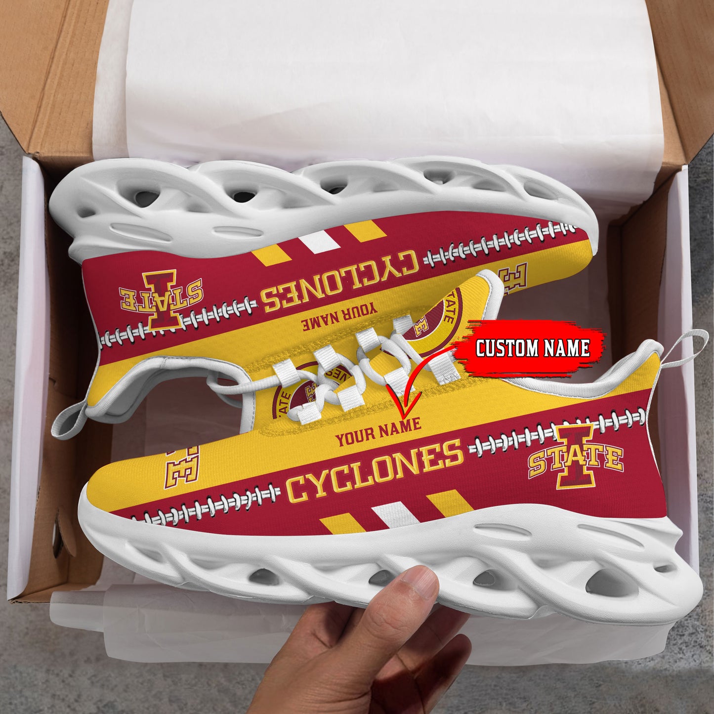 Ideafootwear Iowa State Cyclones Max Soul Shoes Sneakers For Men And Women