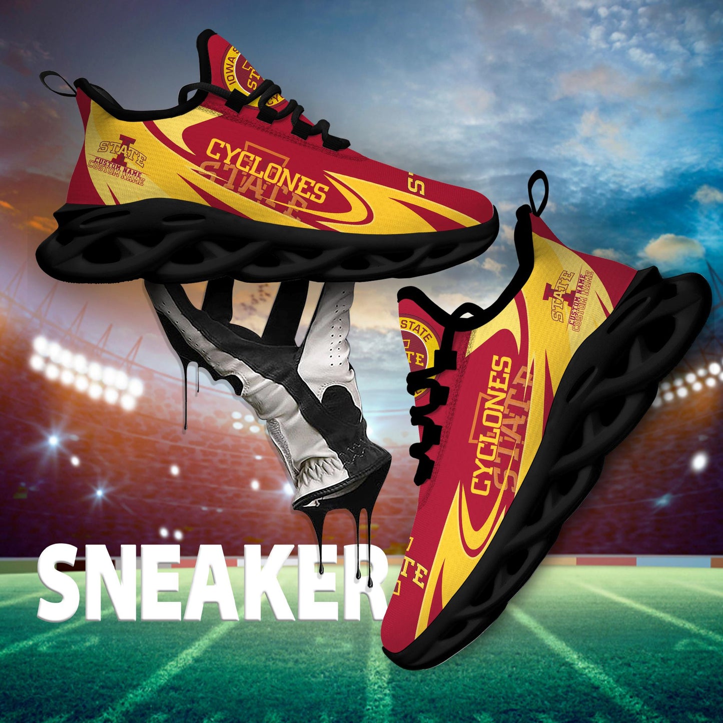 Ideafootwear Iowa State Cyclones Max Soul Shoes Sneakers For Men And Women