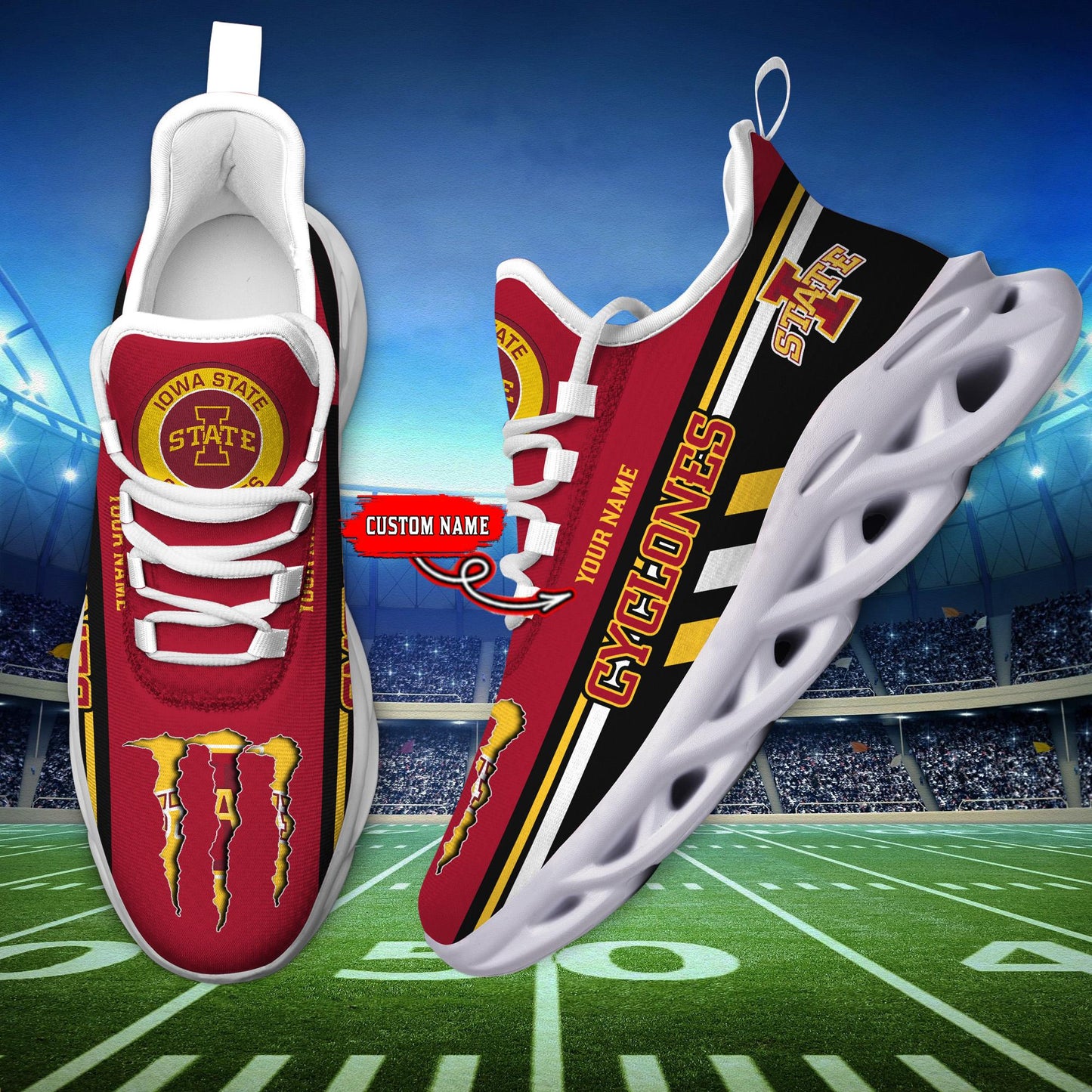 Ideafootwear Iowa State Cyclones Max Soul Shoes Sneakers For Men And Women