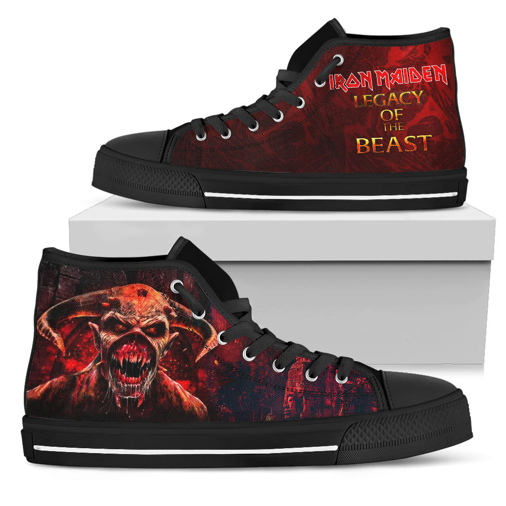 Ideafootwear Iron Maiden High Top Canvas Sneakers Shoes For Men And Women