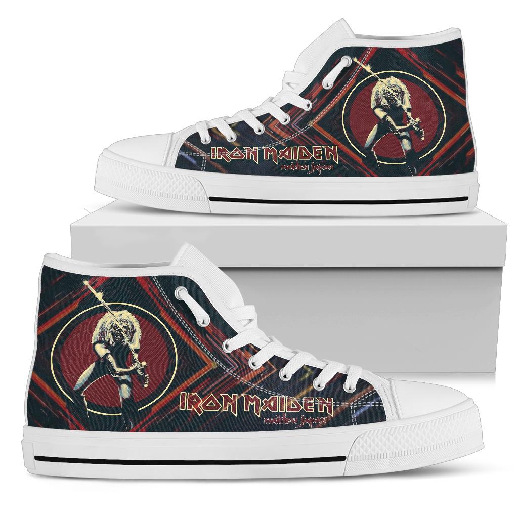 Ideafootwear Iron Maiden High Top Canvas Sneakers Shoes For Men And Women
