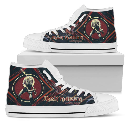 Ideafootwear Iron Maiden High Top Canvas Sneakers Shoes For Men And Women
