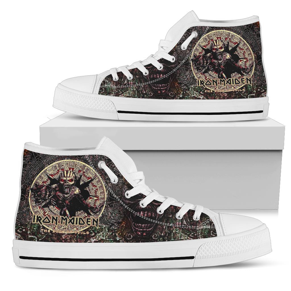 Ideafootwear Iron Maiden High Top Canvas Sneakers Shoes For Men And Women