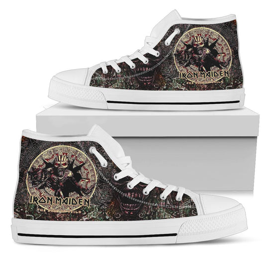 Ideafootwear Iron Maiden High Top Canvas Sneakers Shoes For Men And Women