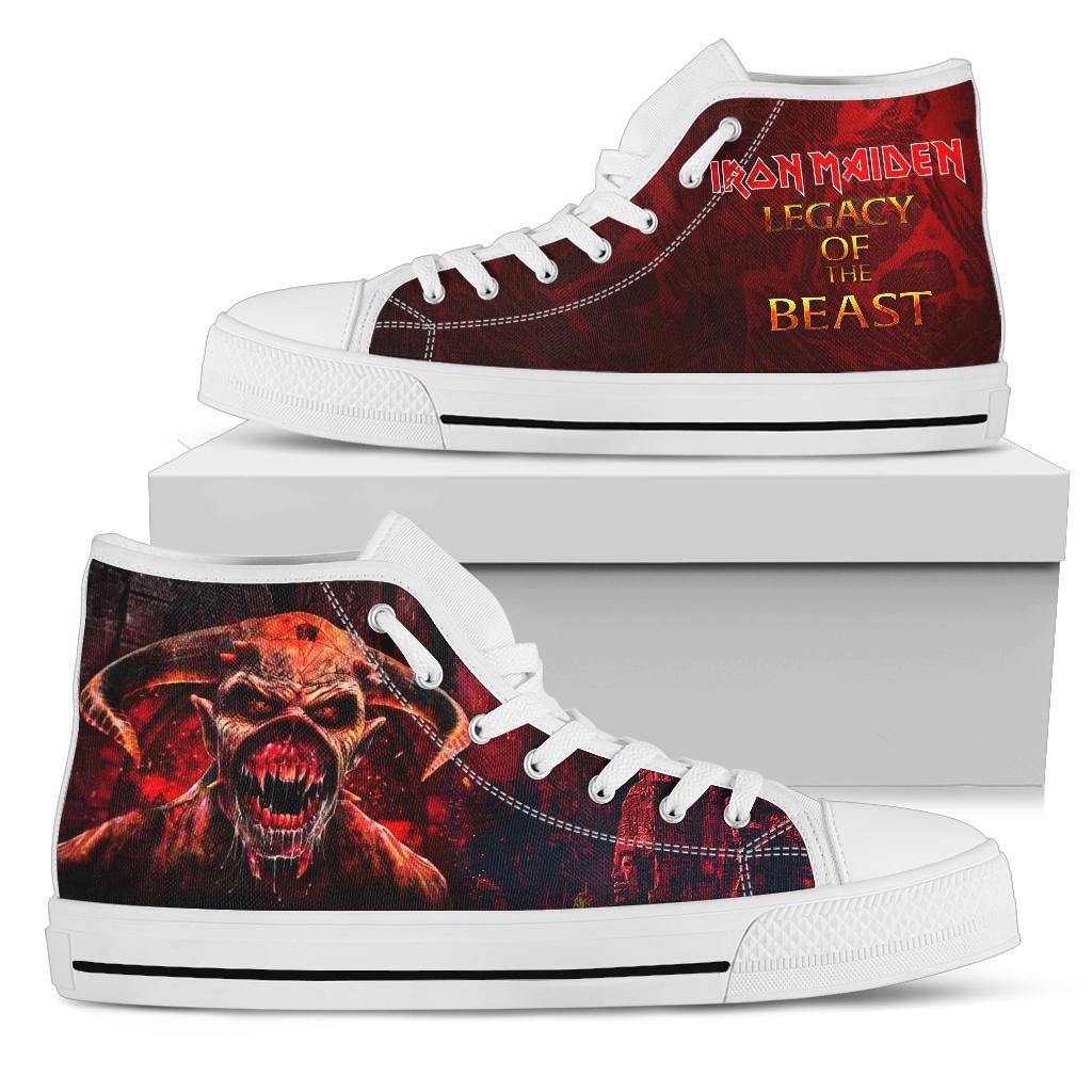 Ideafootwear Iron Maiden High Top Canvas Sneakers Shoes For Men And Women
