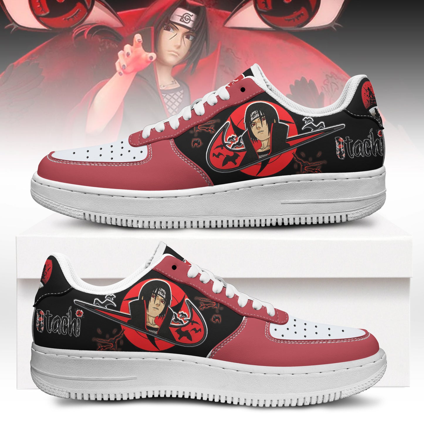 Ideafootwear Itachi Uchiha Air Low-Top Sneakers Shoes For Men And Women