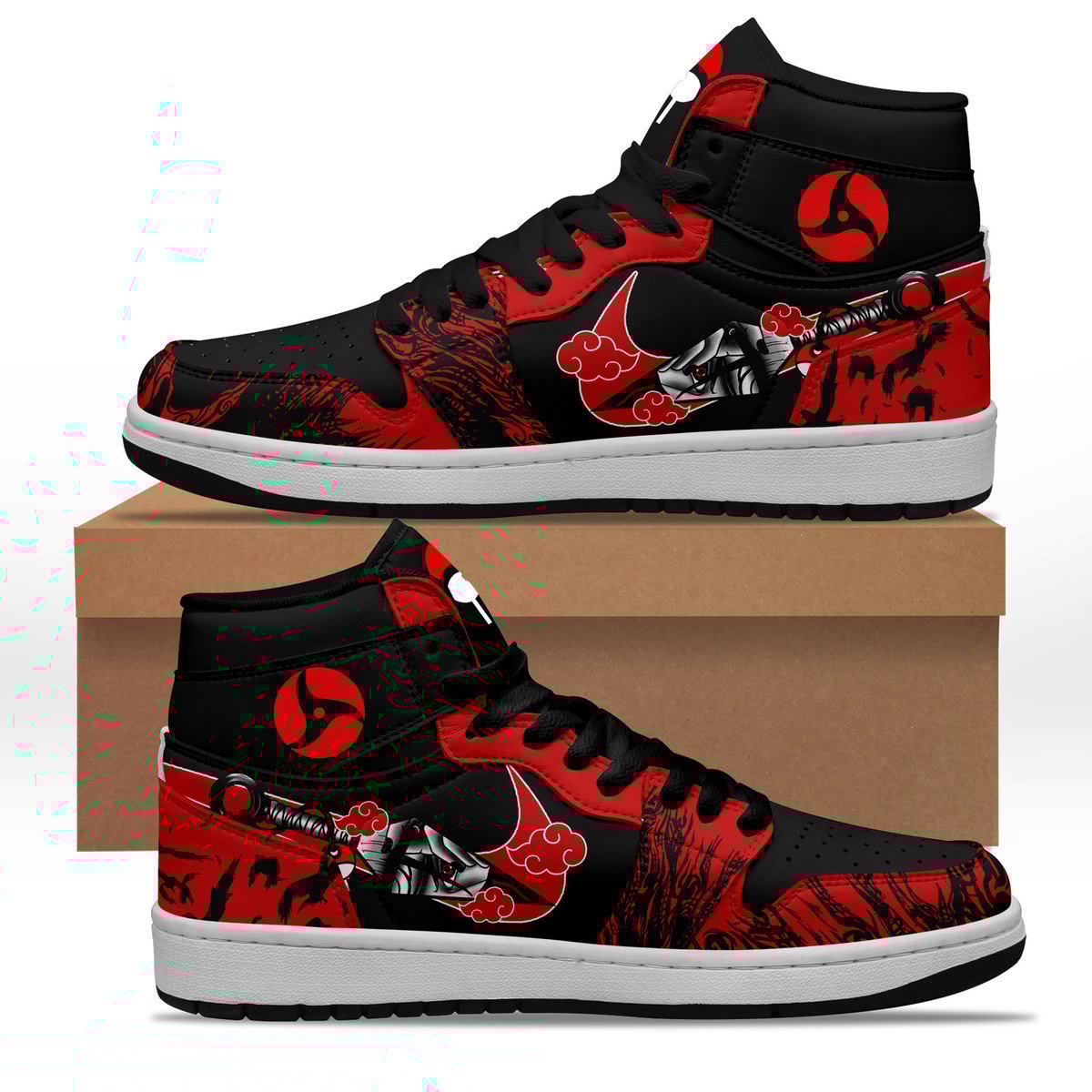 Ideafootwear Itachi Uchiha AJ1 High Sneakers Shoes For Men And Women